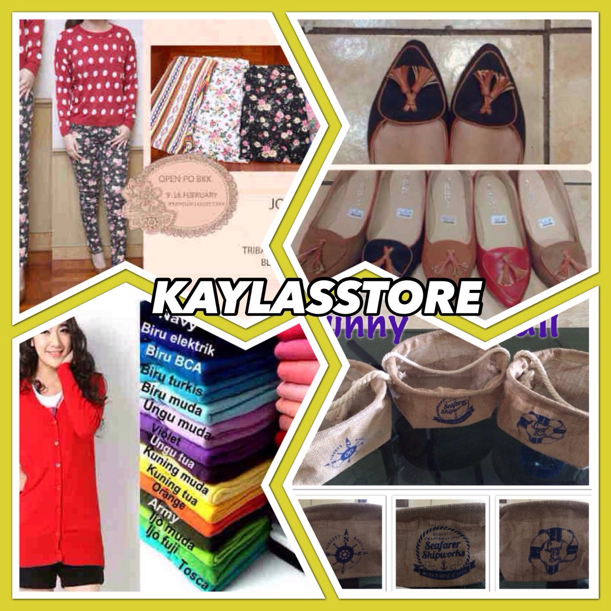 Sepatu,baju,tempt accesories, cardigan.fast respond :line nuraniasdinia,ayyutrisna 76BA07C0 ,085645346099.  reseller very welcome :).cek fav ya.ig kaylasstore