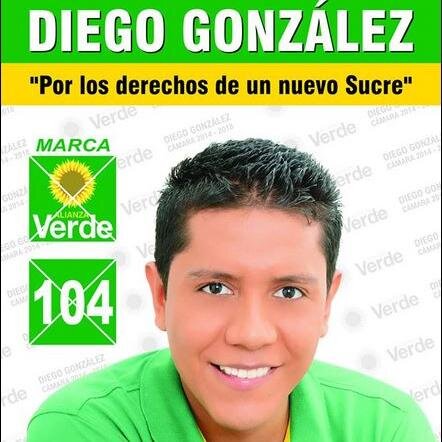 Diego Gonzalez sincelejano aspirante a la Cámara de  Representantes por Alianza Verde por el departamento de Sucre,   2014-2018