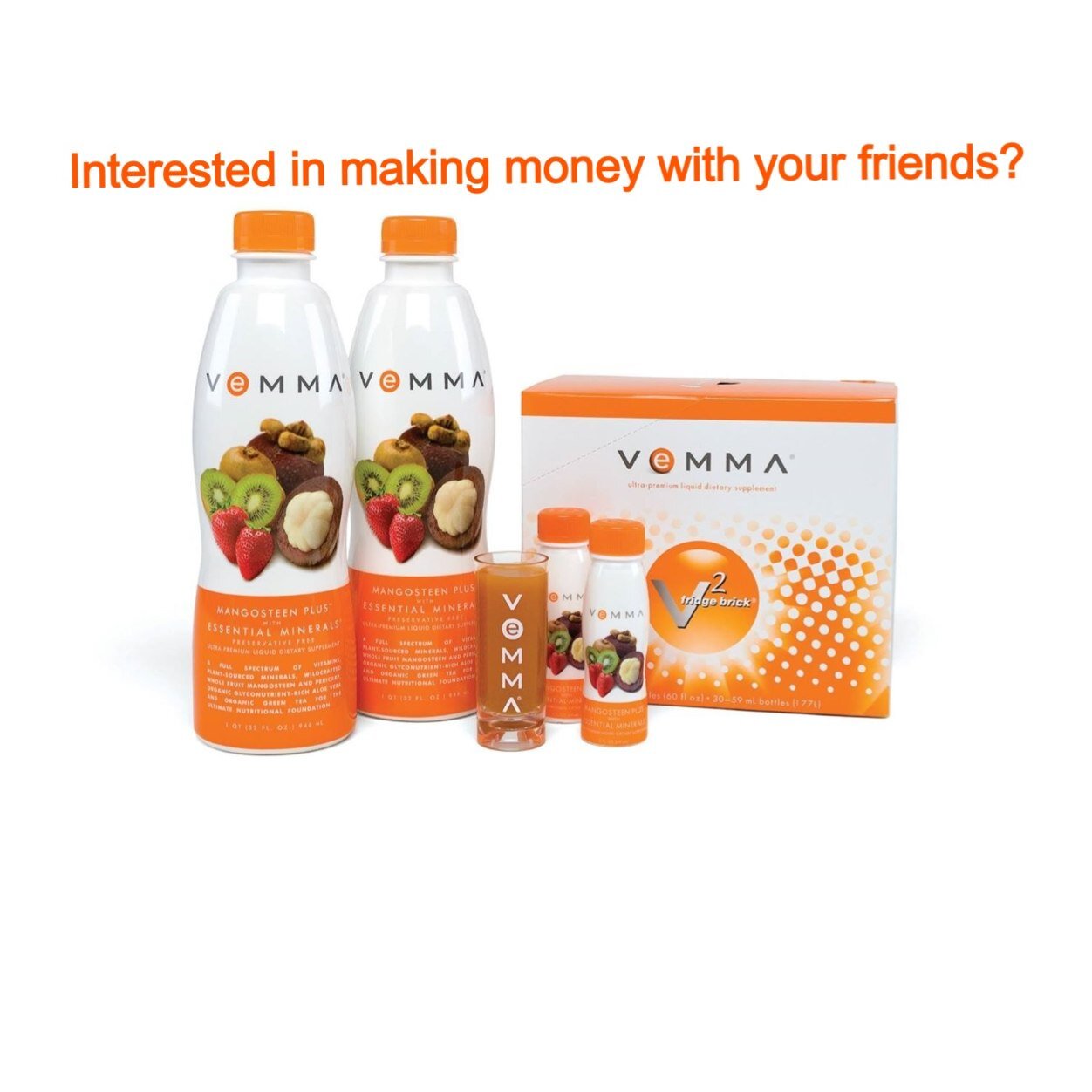 Interested in a once in a lifetime opporotunity?Follow this page to learn more about Vemma and how this company can help you earn money with friends and family!