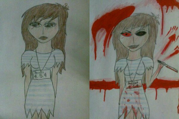 Hello I'm Patient459, but my real name is Scarlet Shadows at least that on my records here. I'm 18 #alone V1#single V2#single. . .insane! #CreepyPasta