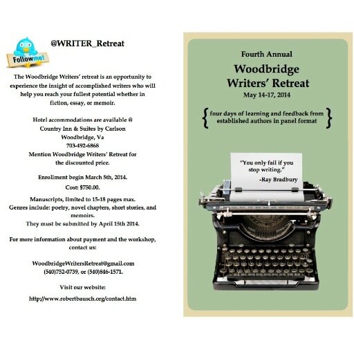 The Woodbridge Writers’ retreat is an opportunity to 
experience the insight of accomplished writers who will 
help you reach your fullest potential.