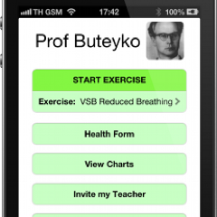 We offer the free Reduced Breathing app to simplify practice of Prof. Buteyko’s exercises. We also provide online teaching sessions, courses and consultations.
