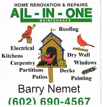 1stDrBarry's profile picture. Home Renovation Specialist since 1989, Interior and Exterior Painting, Carpentry, Plumbing, Electrical, Drywall, Tiling, and Roof Repairs. #1 Handyman in AZ