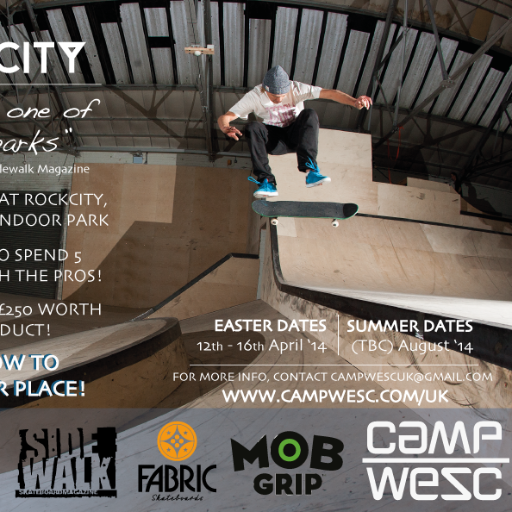 The COOLEST residential skate camp. Skate with professional skateboarders in a private setting and take home a skate package worth over £250! 11yrs+