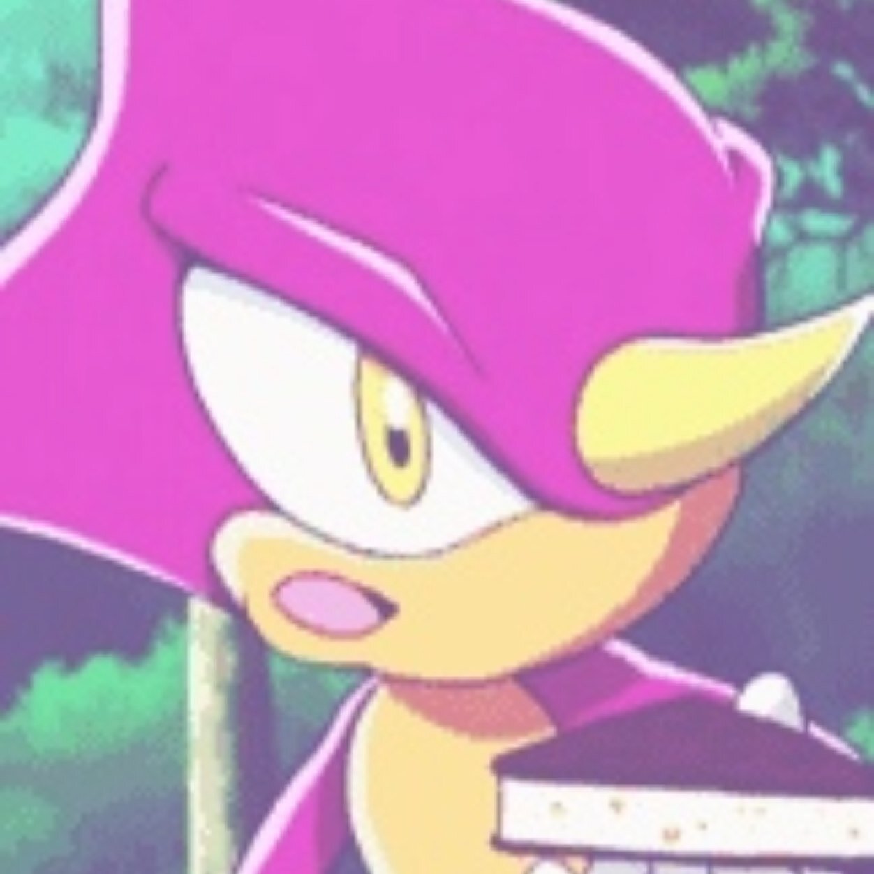 You may call me Espio.. I'm an expert ninja and a part of the Chaotix Detective Agency, where detectives like us are tracking down crimes day and night.