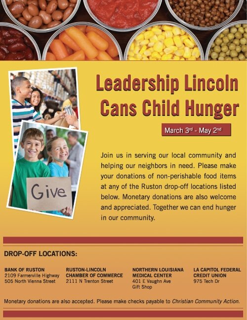 The Official twitter page of Leadership Lincoln XXVII. Help us Can Child Hunger. Participate in our community wide can food drive March 3-May 2!