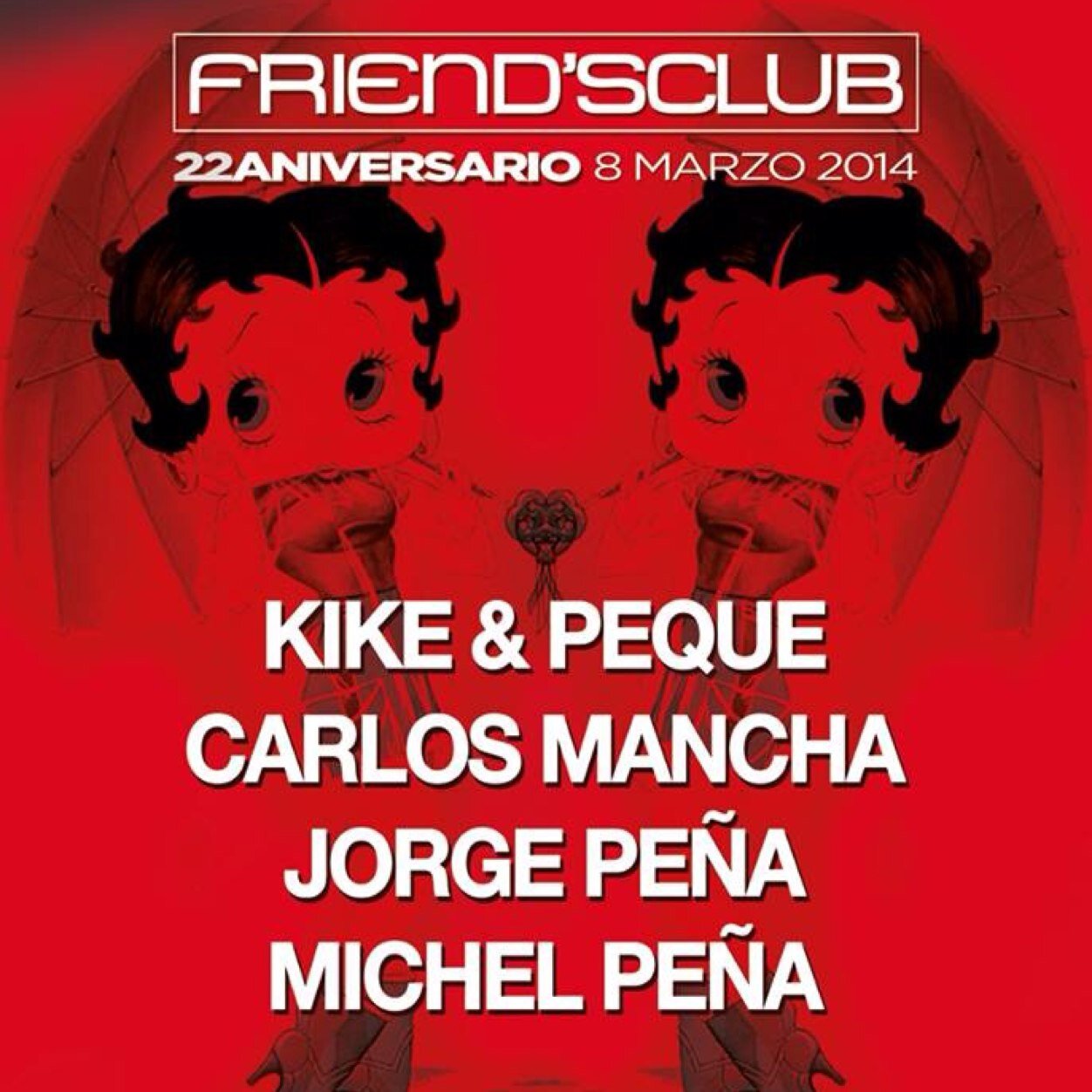 Durante años fue la sesión más concurrida y famosa de los Domingos.Sonido remember con los D.J Kike y Peque.
Friends club no es una fiesta es un sentimiento.