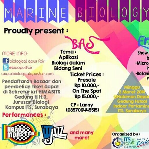 MarineBioExpo's profile picture. Marine Biology Expo terdiri dari Biology Art Stage dan Entrepreneur Festival. check out our tweets for more info.