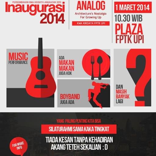 KMA-KRIDAYA 2013 mempersembahkan inaugurasi berjudul ANALOG: Architecture's Nostalgia for Growing Up | TOGETHER WE GATHER FOR KMA!!! | 1 Maret 2014