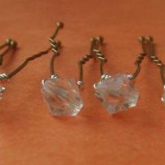 Handmade bridal hair pins and bridal jewelry sets from Swarovski Crystals, Swarovski Pearls and Sterling Silver