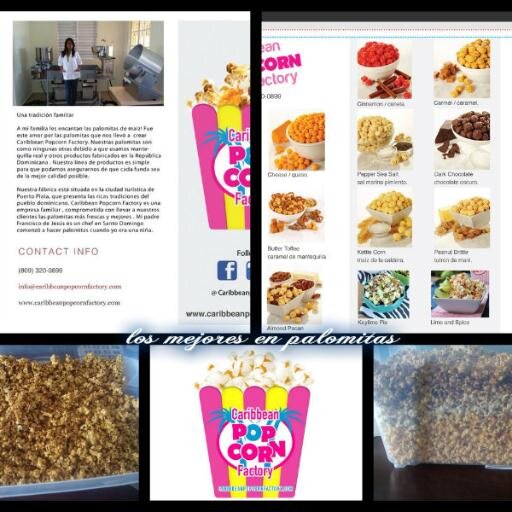 Hola: soy Sandra de Jesus les invito a disfrutar de las nuevas y mejores popcorn gourmet , que les ofrece Caribbean popcorn factory con 20 distintos sabores .