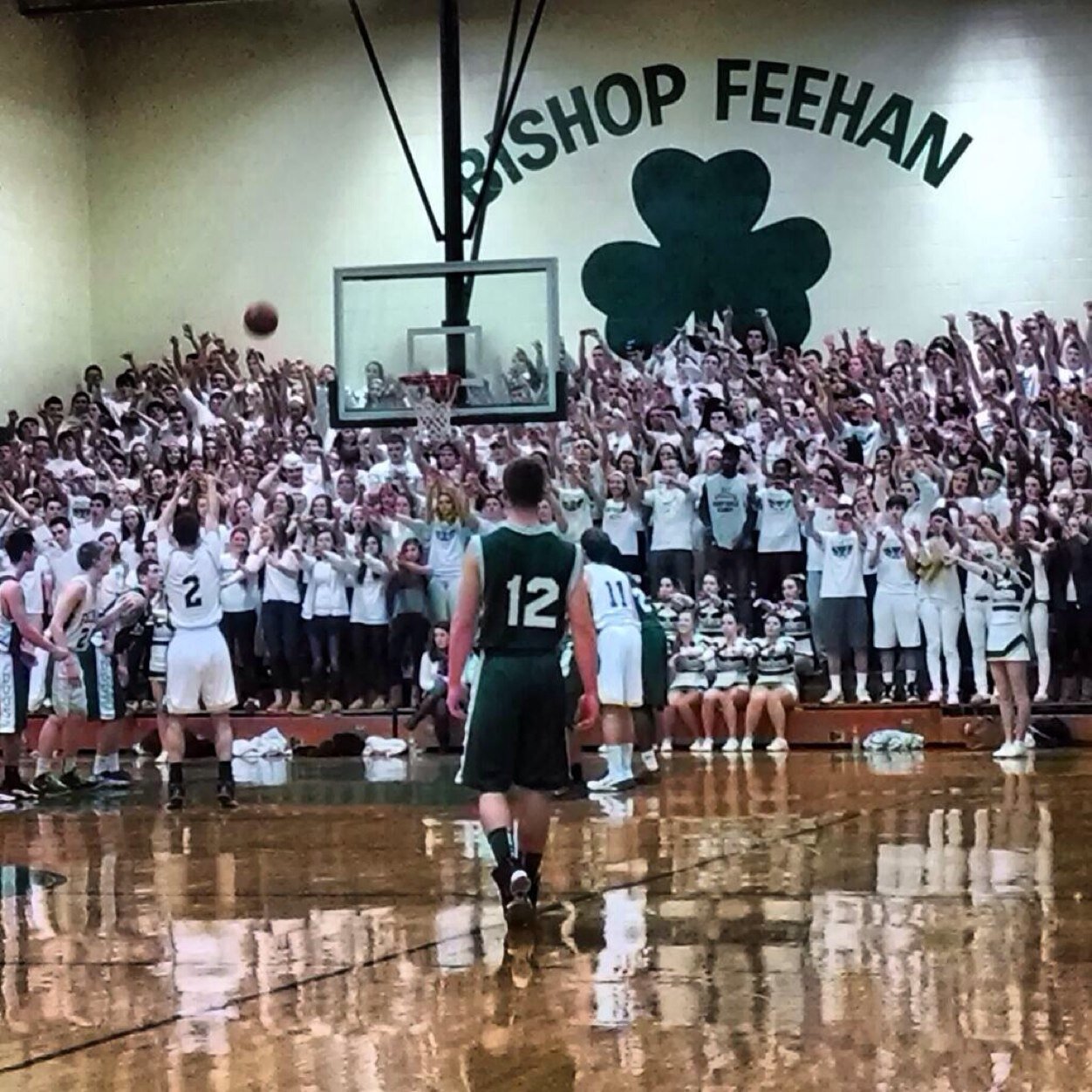 Student section for Bishop Feehan Boys' Basketball games #10strong