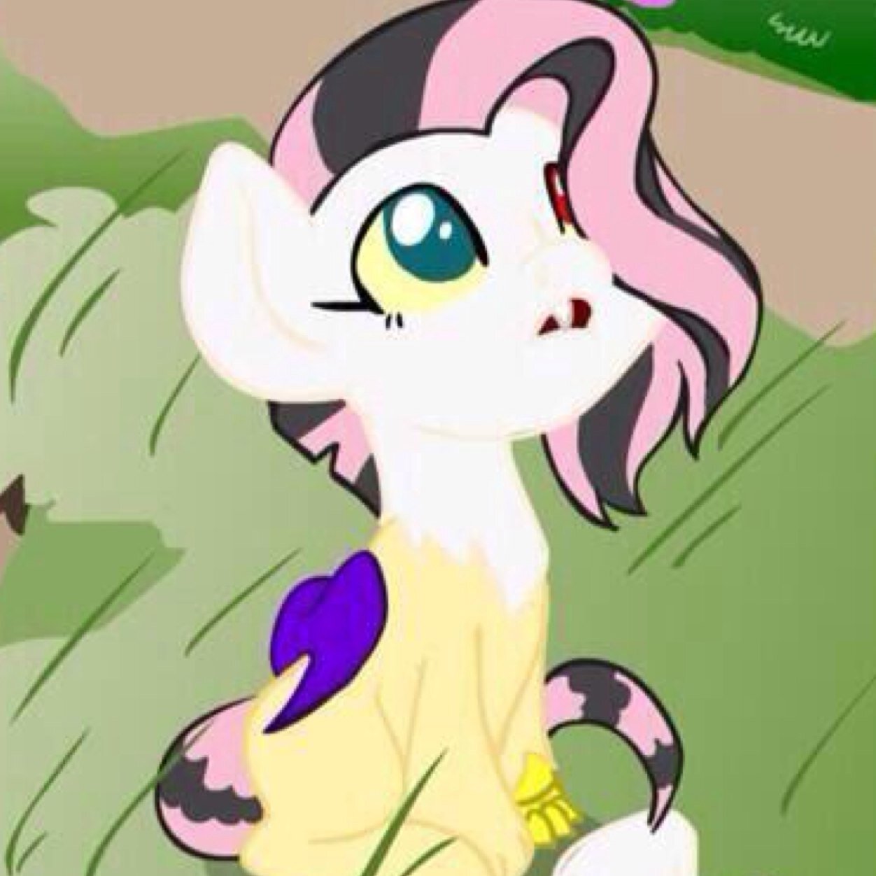 Hi im Aria my mommy is @sexybimboshy amd my daddy is @discordepic i like looking at butterflys and is new to ponyville...