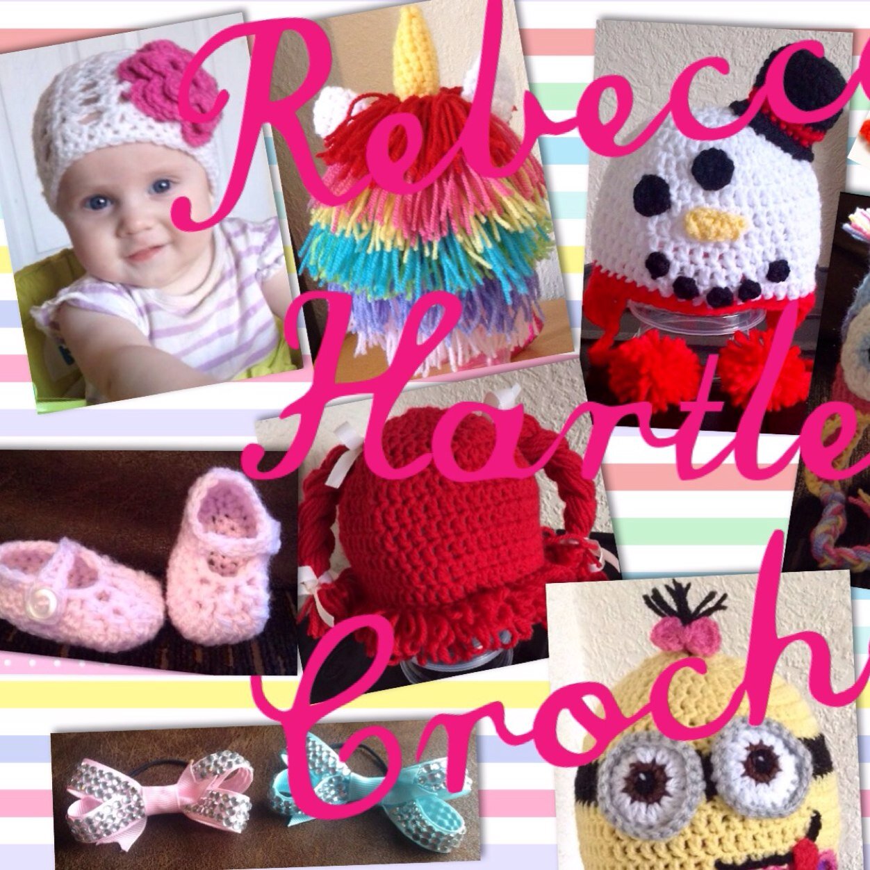 Handmade crocheted items! hats, beanies, headbands, blankets etc... Please search & Add my facebook page Rebecca Hartley Crochet for all my creations xx