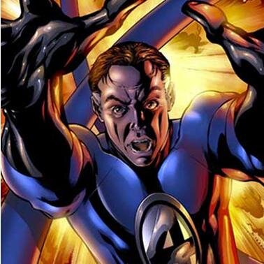 Reed Richards a.k.a. Mr. Fantastic, is the leader of the Fantastic Four. He can stretch his body to great distances due to his exposure to cosmic rays in space.
