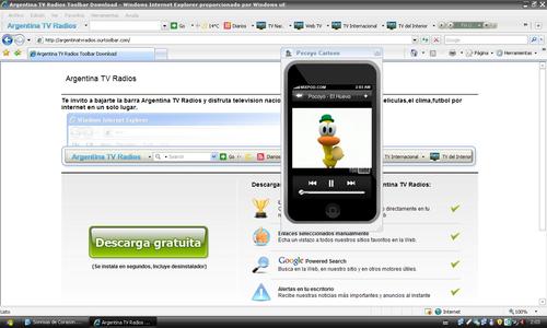 Primera barra de internet para ver television y Radio para Argentinos