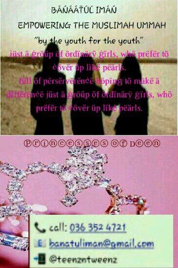 just a team of ordinary girls - who prefer covering up like pearls - full of perserverence hoping to make a difference~ banatuliman@gmail.com