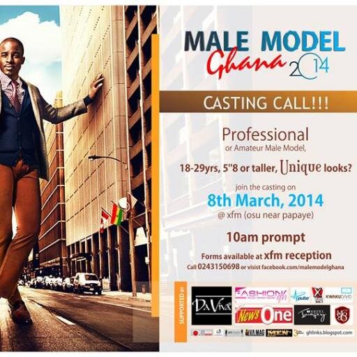 A new male modeling competition aimed at discovering new faces for the fashion and modeling industry in Ghana and beyond .info@maleiconghana.com