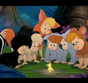 Nibs (Rabbit) Twins (Raccoon) Cubby (Bear) Sligtly (Fox) Tootles (Skunk)/ Peter is our leader