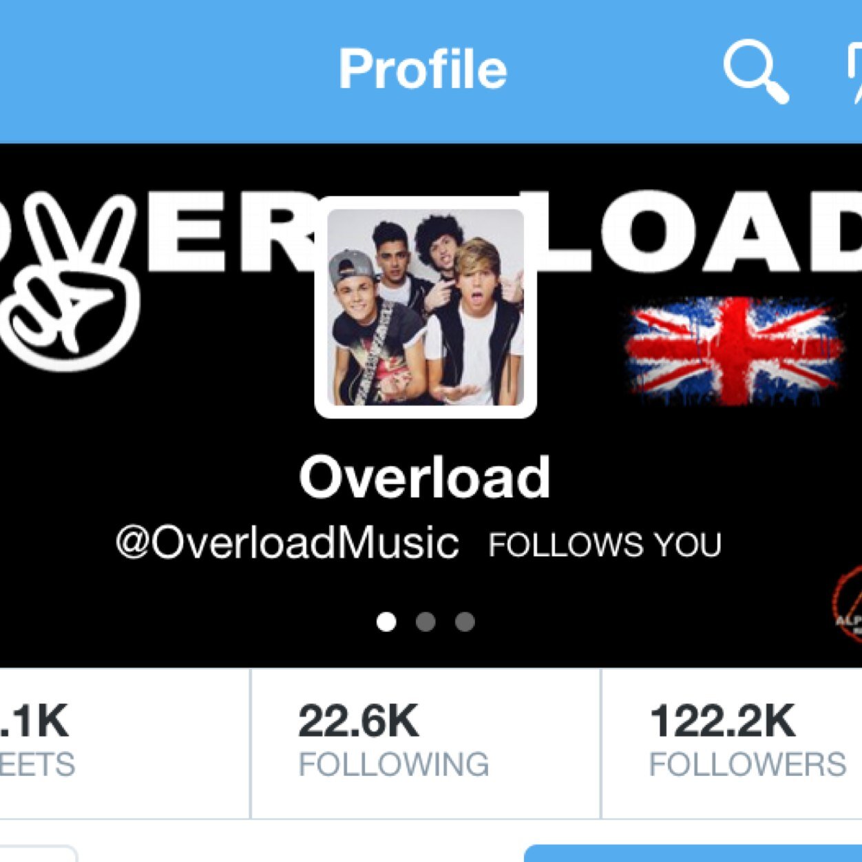 Overload followed me on my old profile ✌✌