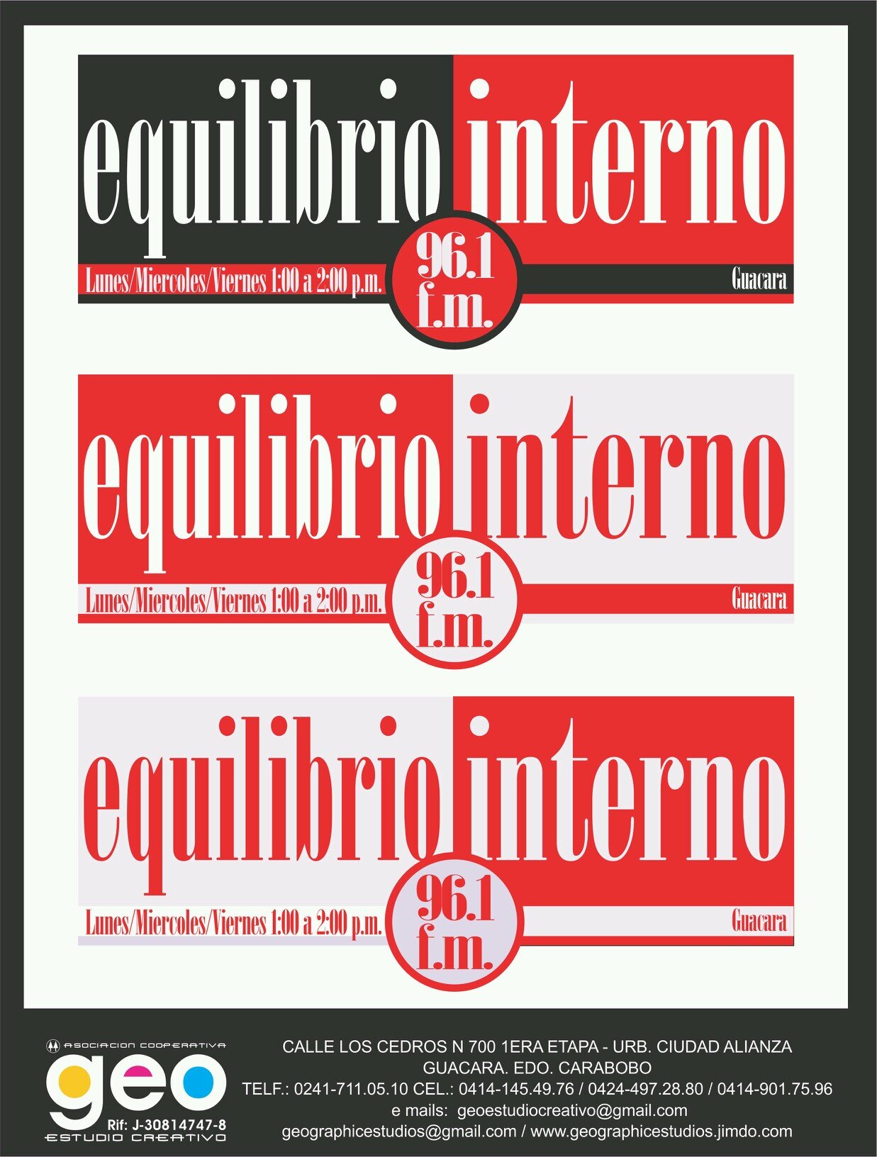 equilibriofm's profile picture. EQUILIBRIO INTERIOR ES UN PROGRAMA DE RADIO DEDICADO AL CRECIMIENTO PERSONAL. TRANSMITIDO LUNES, MIERCOLES Y VIERNES DE 1 A 2PM POR GUACARA ESTEREO 96.1FM