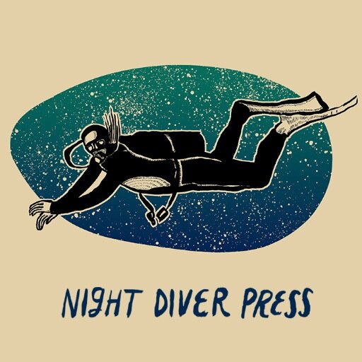 Night Diver Press is an Oakland-based print/illustration team run by Pete Calderwood & Lena Gustafson. Screen Prints, Artist Books, Shirts, and Murals.