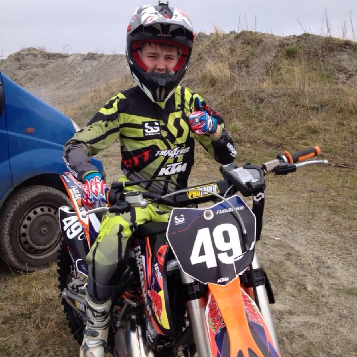 13 year old schoolboy riding Motocross & Supercross in the 85cc class for the FMX4EVER.com MX Team Belgian & Dutch Championship #49 European Championship #436