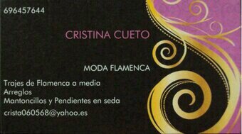 cristinacuetoc's profile picture. Trajes de Flamenca, Arreglos y Pendientes de crochet en seda. En el centro d Sevilla. Número de contacto: 696457644. Correo: crista060568@yahoo.es