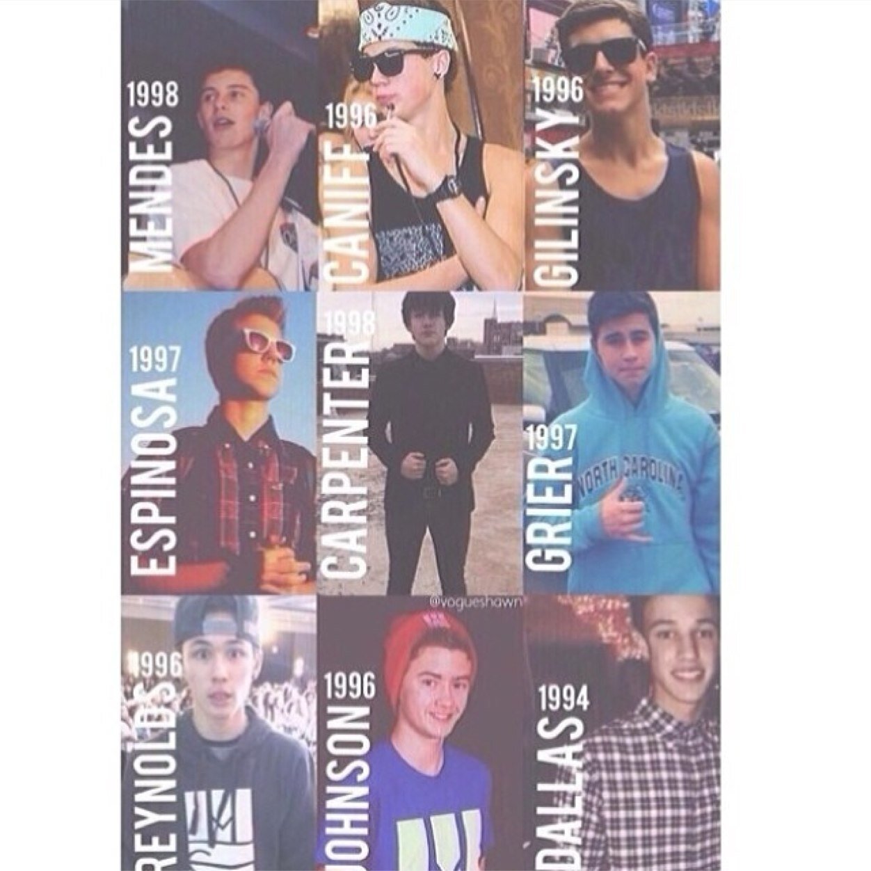 Cam❤️ Nash Hayes shawn☺️ Carter Aaron Taylor jack and jack Matt 
Help me get at least a couple of magcon to follow me please !