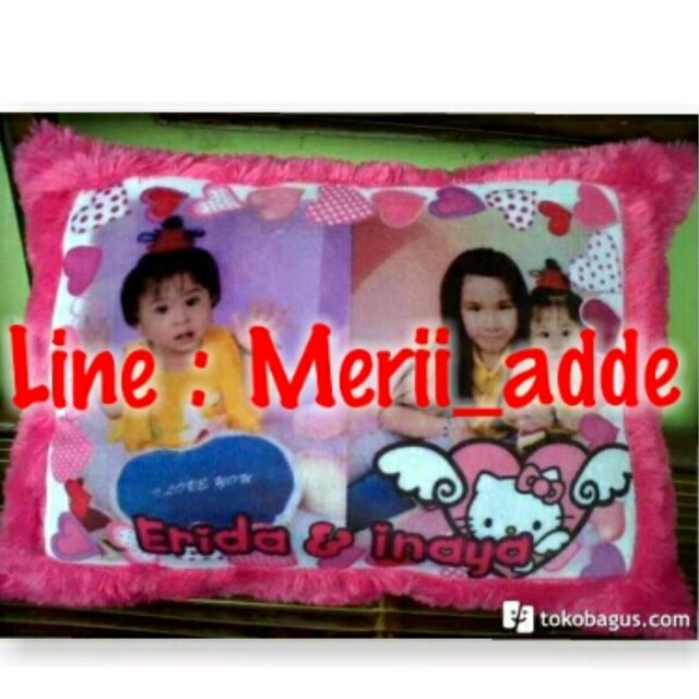 Bantal Foto printing, Line : Merii_adde PIN : 26D9B8D8 proses pengerjaan 2 hari. Kwalitas gambar foto jelas tidak brur.