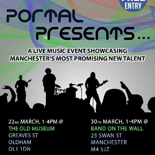 FREE youth led music events for local talent on the 22nd & 30th of march @ Old Museum, Oldham and Band on the Wall, Manchester. DM for details