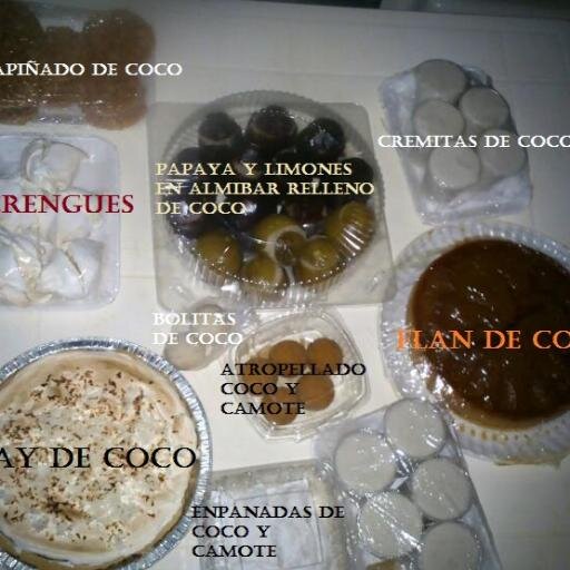 La mejor dulceria de Telchac Puerto, Yuc. Gran variedad de dulces 100% naturales de coco. Especialidad: Papaya y Limon relleno con coco