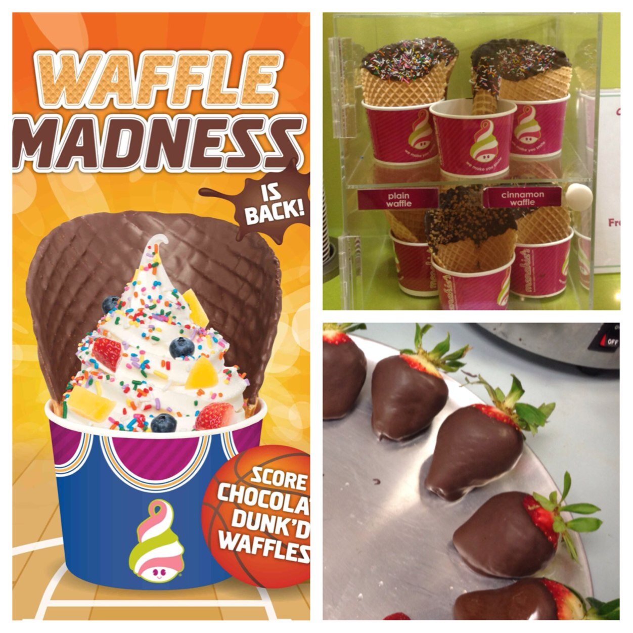 With over 100 flavours & 80 toppings Menchies offers a mix for everyone! Phone=905-265-9426 Instagram=menchieswoodbridge BBM=7595853D