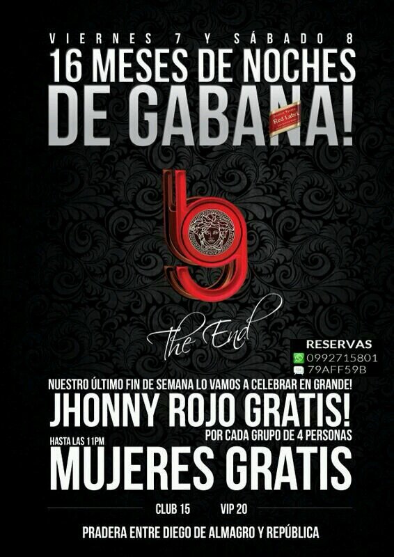 Accionista en Gabana Deluxe te puedo ayudar con reservas o información de la discoteca.promociones y beneficios