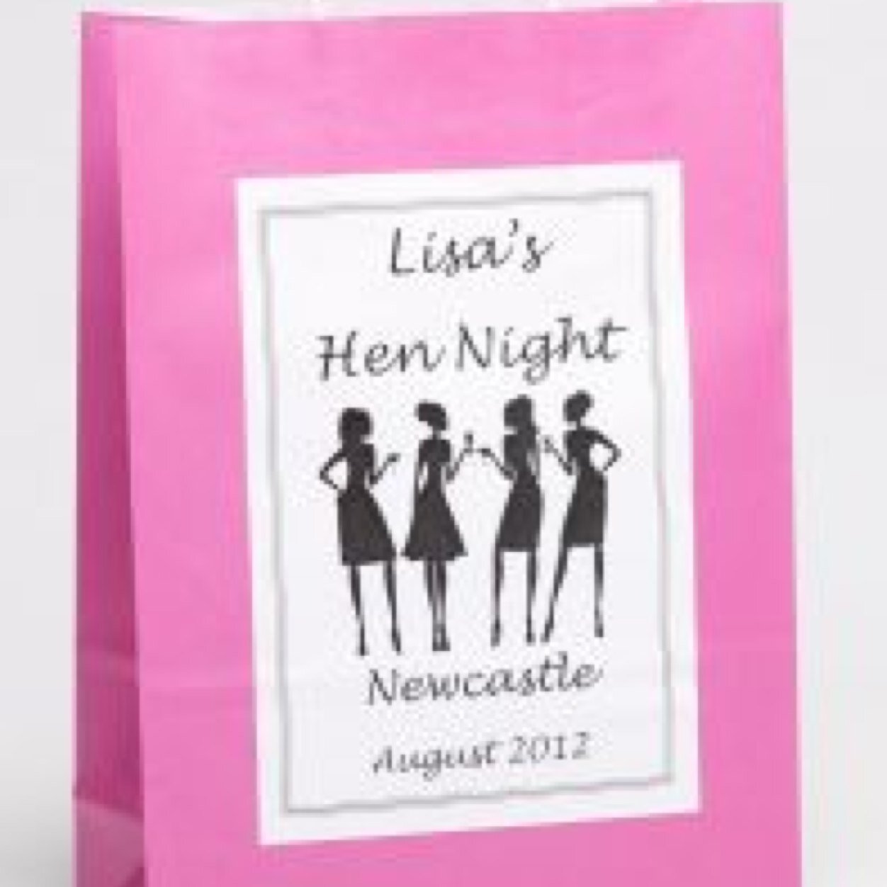 Personalised hen party bags, wine glass charms and personalised wedding gift bags.