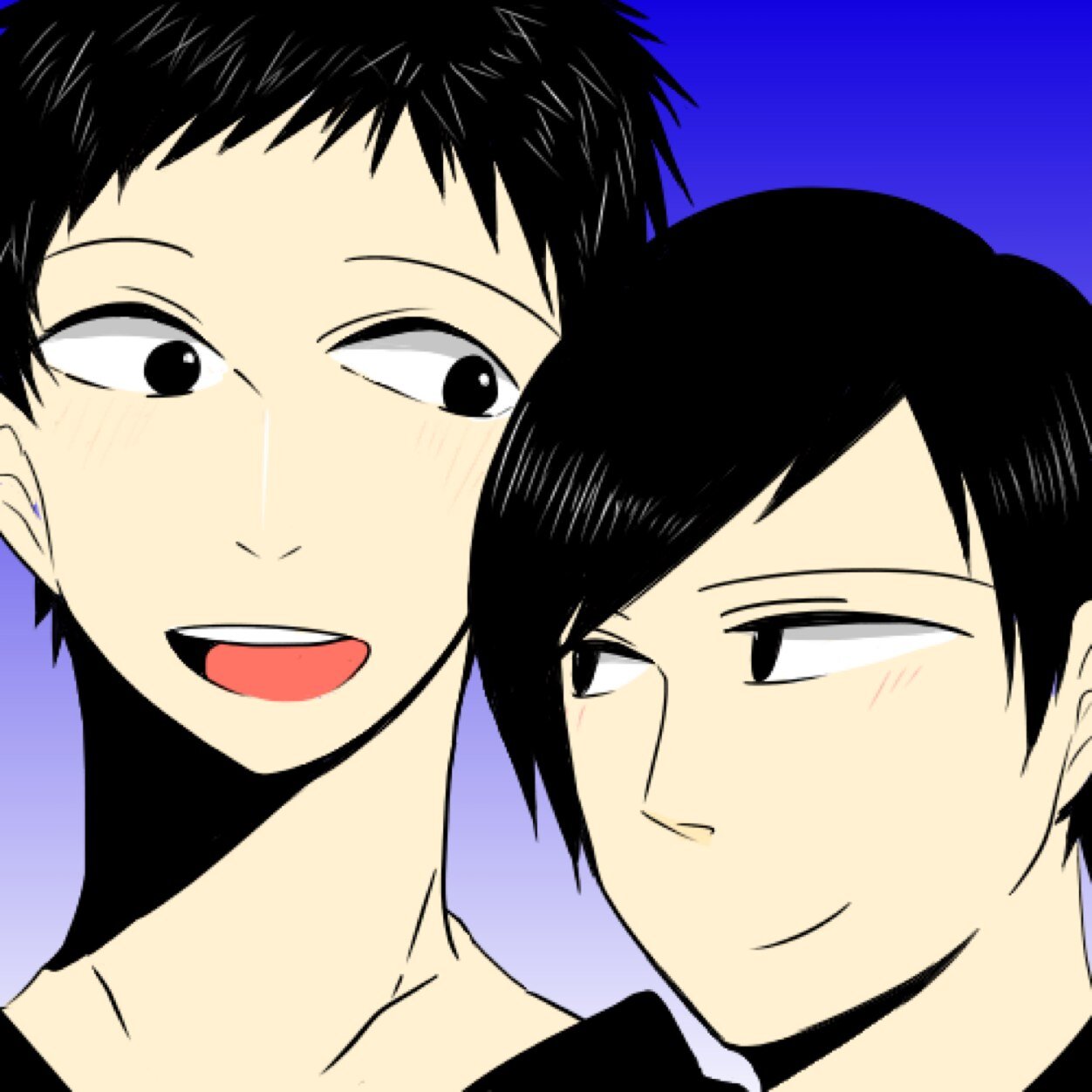 kmr85_bot's profile picture. 海常高校三年生の小堀浩志と森山由孝が日々イチャイチャしているだけのbot。腐向けなので苦手な方はご注意ください。他の海常男子バスケ部レギュラーメンバーもたまに登場します。説明書【http://t.co/AigE8F6SB4】