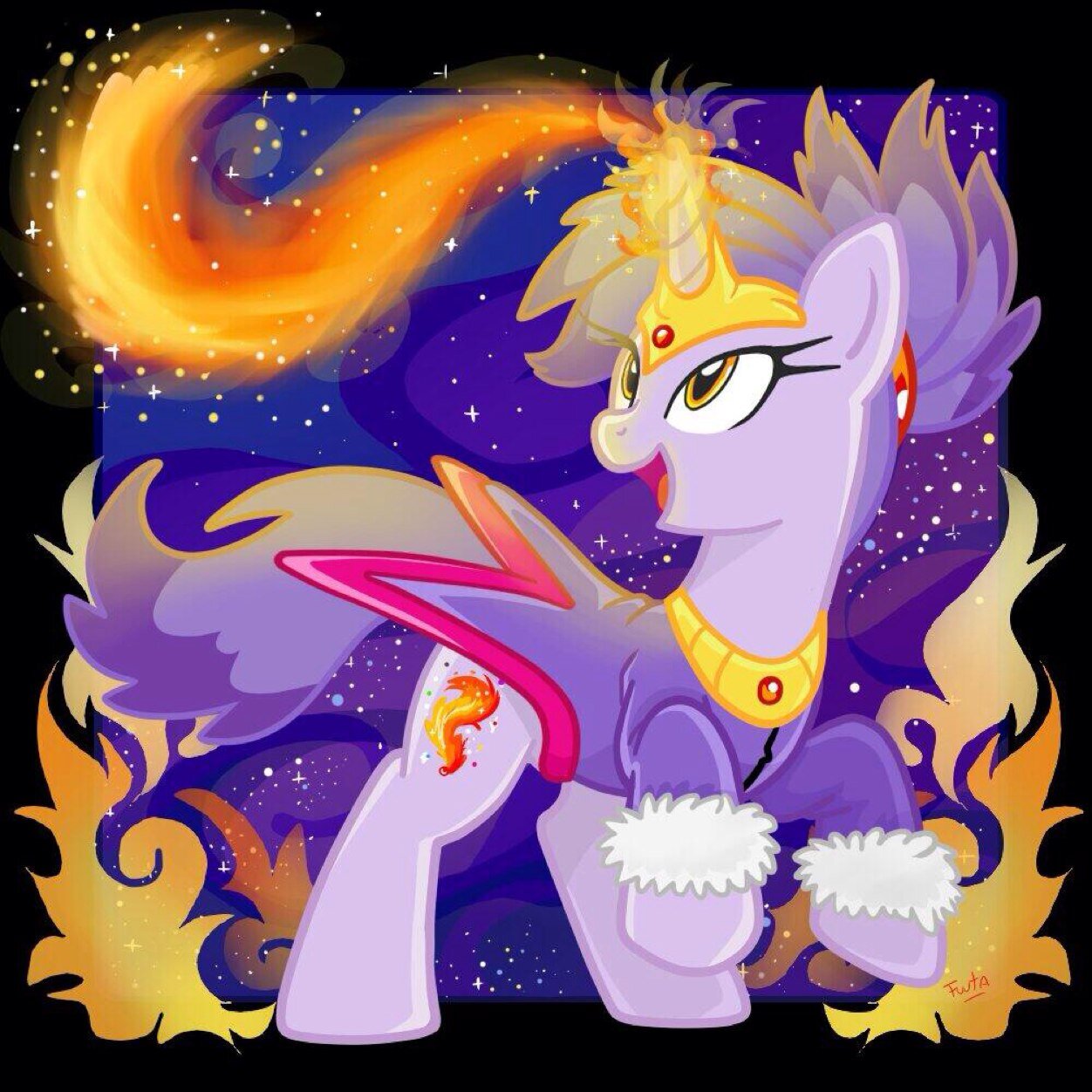 Hey I'm Blaze the Cat/Pony, I'm a new pony here in Ponyville. My friend @mlp_Green told me about this place and Iove it!