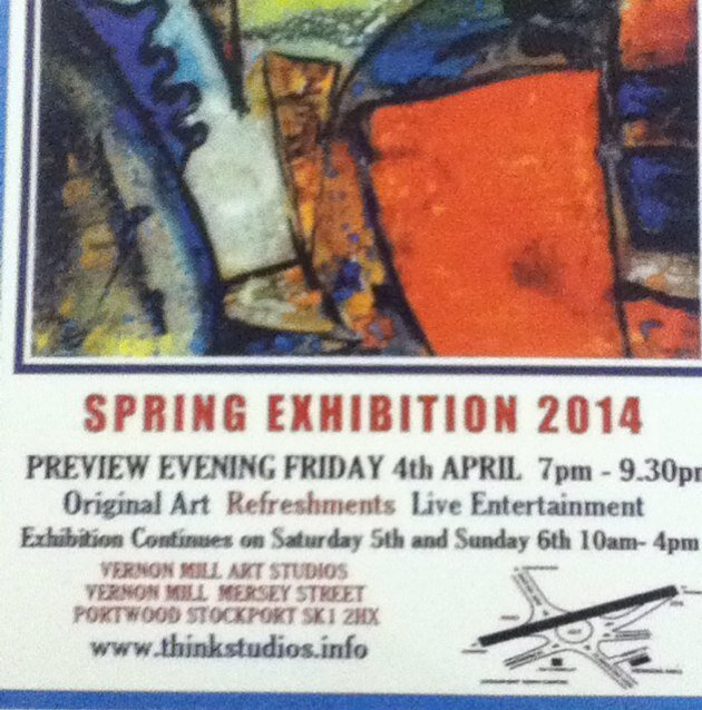 Vernon Mill Studios Open Studios Original Art Open 7 Days Stockport Cheshire
Exhibition APRIL 4th. 5th. 6th.