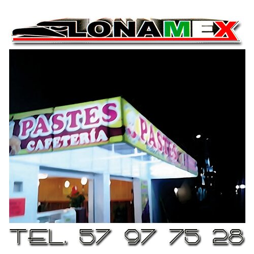 TEL: 57 97 75 28Fabricación y mantenimiento de:ANUNCIOS 3D, TOLDOS, CARPAS, CORTINAS ENROLLABLES,LONAS, ANUNCIOS LUMINOSOS.