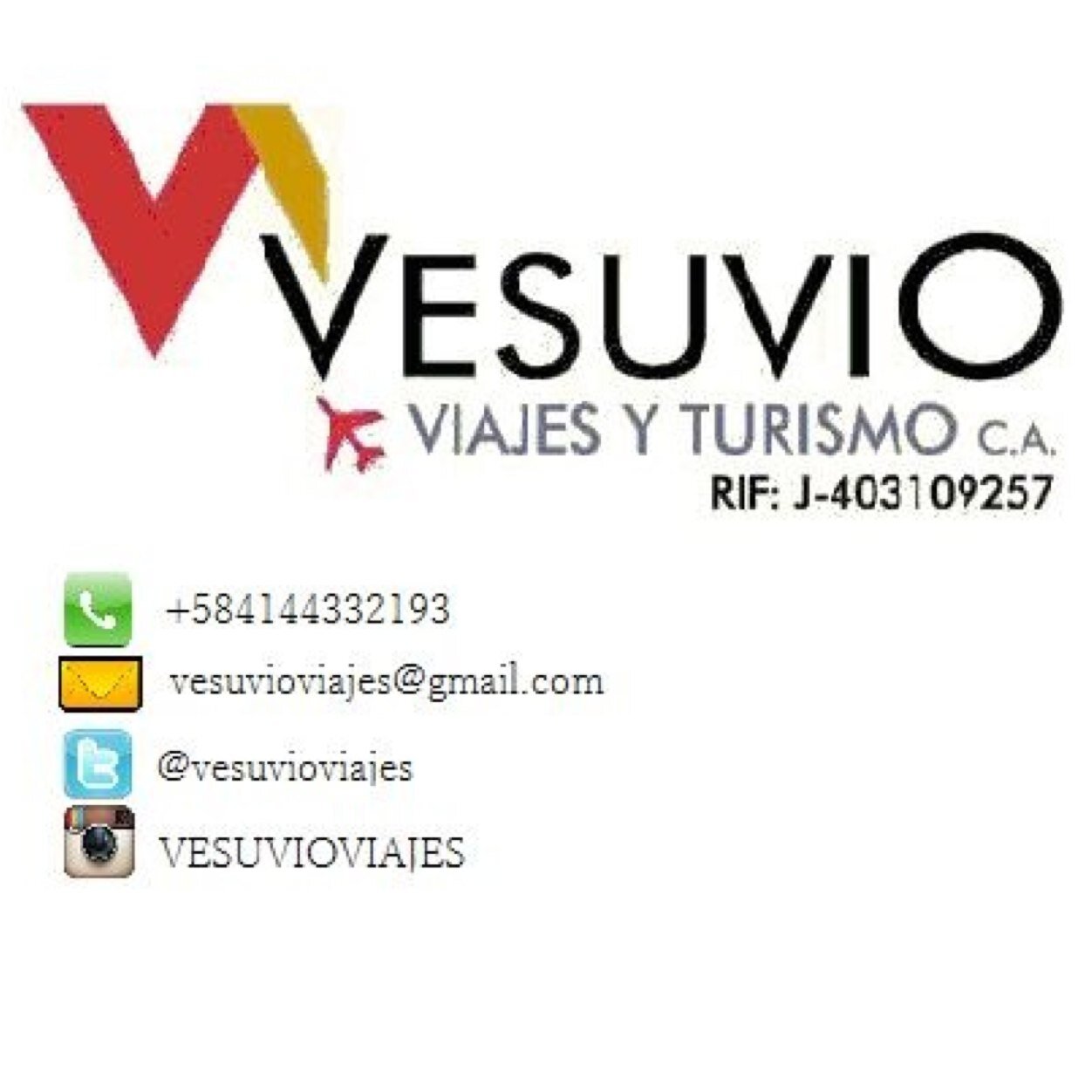 Contacto; Correo; vesuvioviajes@gmail.com Instagram; VESUVIOVIAJES Tlf 0414-4332193 Encuentra Tu Destino✈