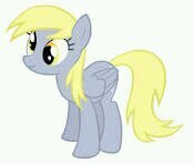 Oh, hai there! I'm Ditzy Doo, also known as Derpy. I'm Ponyville's mailmare! My eyes are cross eyed. I just don't know what went wrong..
