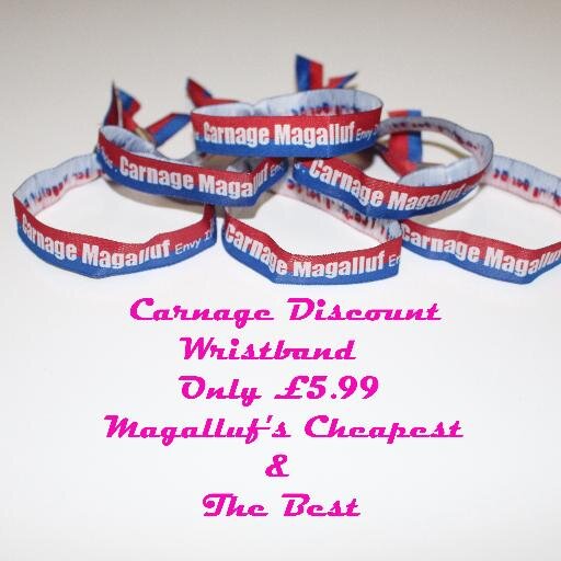 CarnageBands's profile picture. Coming to Magaluf 2014? Want to save yourself £££'s? then purchase your discount Carnage Wristband for your holiday in the sun this Summer! Lets have it! MAGA14