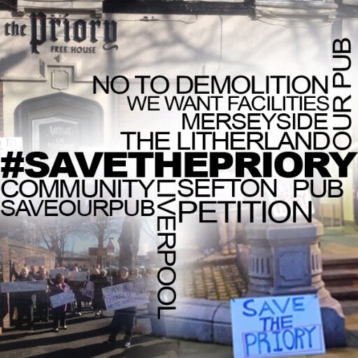 We have fought at the planning committee and now are raising funds to save our pub. The Litherland Priory. The first community run pub in Merseyside.