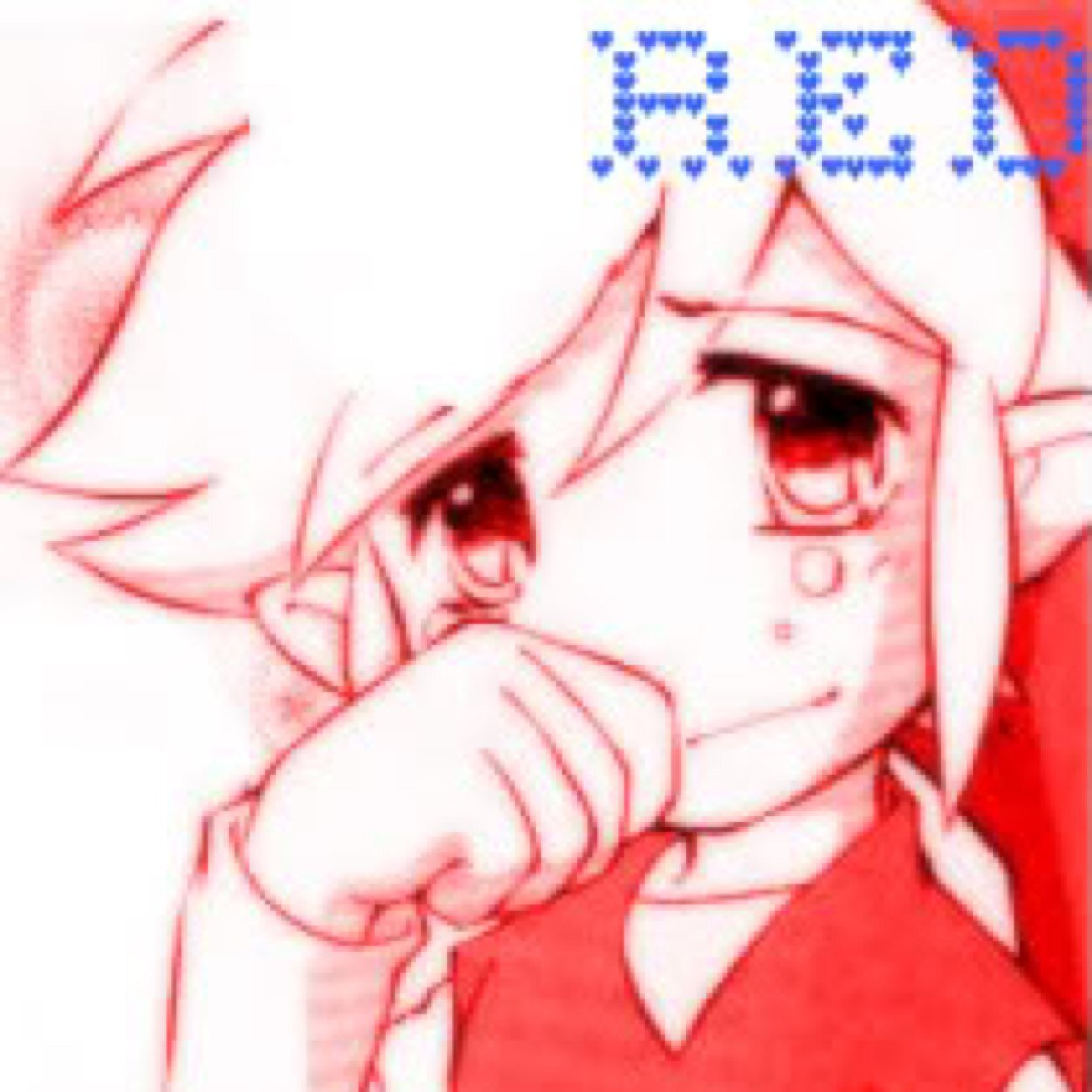 Hello! My name is Red! I love my teddy bear AND Blue! I am the sweet side of Link. 
AHAHAHA FIRE! BURN, BURN!!!