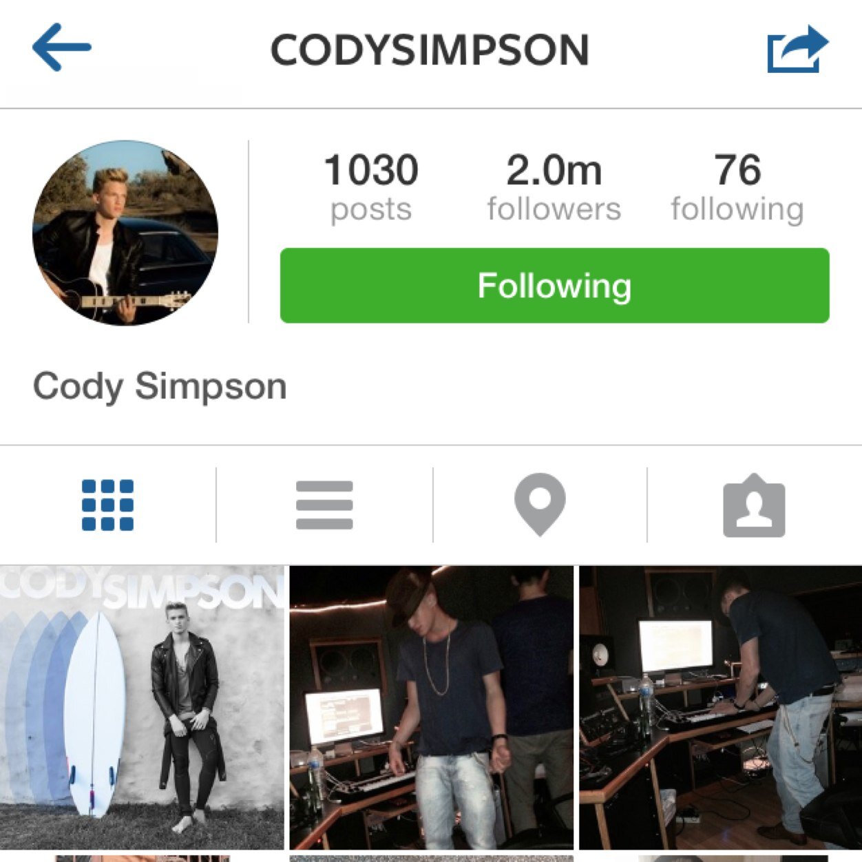 Cody Simpson's Instagram Comments