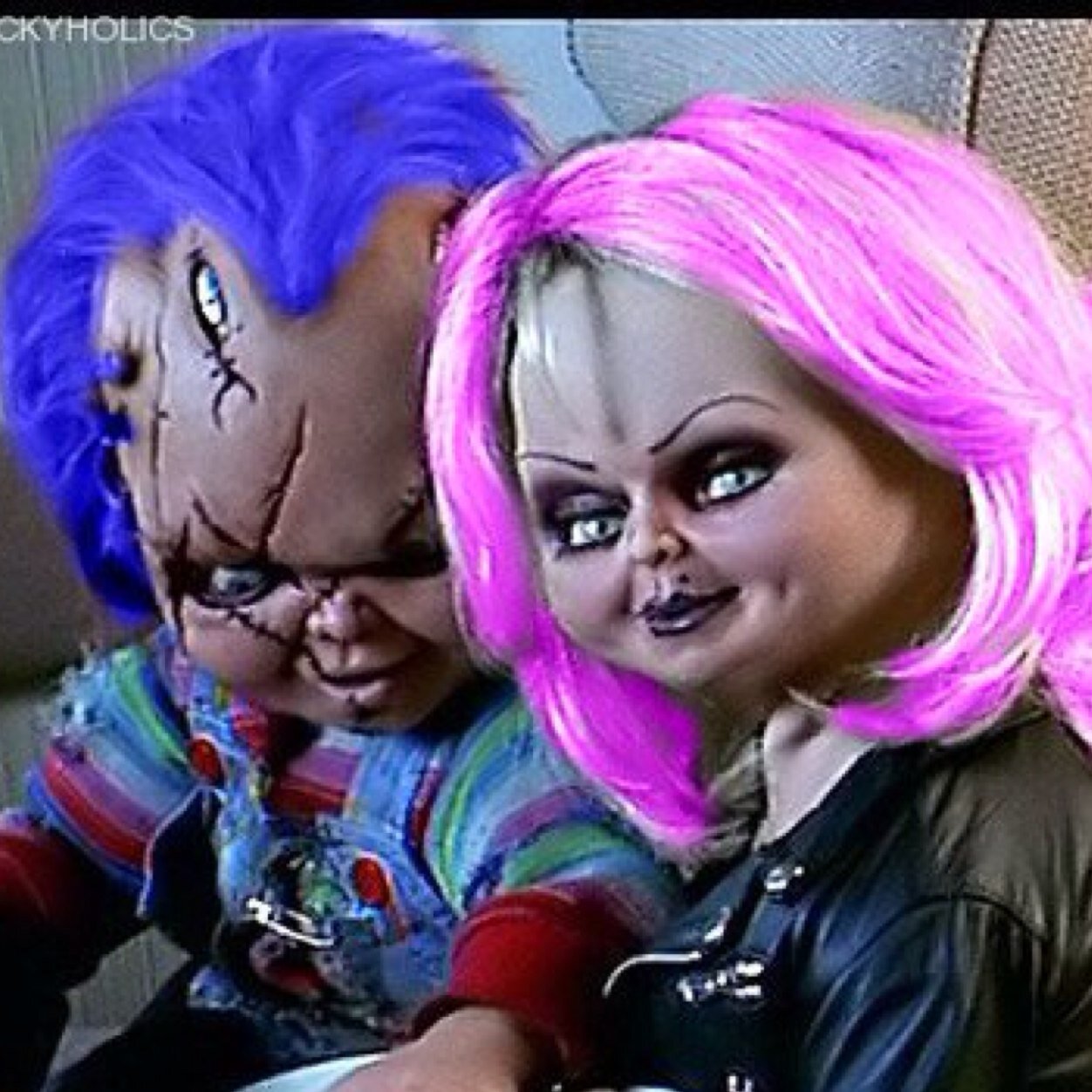 Me and my husband @ChuckyLeeRay10 have dyed our hair mine is purple his is teal but sometime he has it purple for me i dont ask him my baby girl @RoseLeeRay10