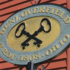 Currently the oldest building in Troy, the Overfield Tavern Museum, constructed by Benjamin Overfield, houses many rare pieces of the History of Troy, Ohio.