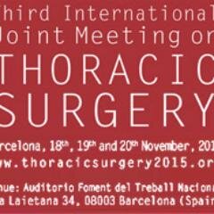 Third International Joint Meeting on Thoracic Surgery will take place in Barcelona in November 2015.