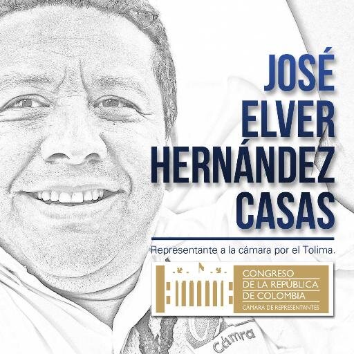 Representante a la Cámara José Elver Hernández Casas (Choco). Exdiputado tolimense en dos periodos y asistente del senador Luis Humberto Gómez Gallo.