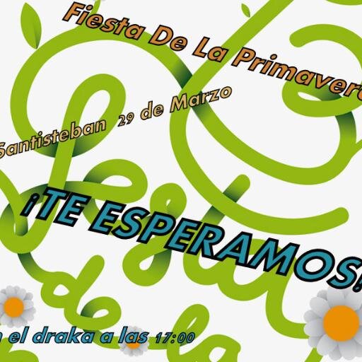 Fiesta de la primavera en Santisteban el día 5 de Abril la mejor fiesta del condado y no puedes faltar, a las 17:00 en la explanada, draka. TE ESPERAMOS¡¡